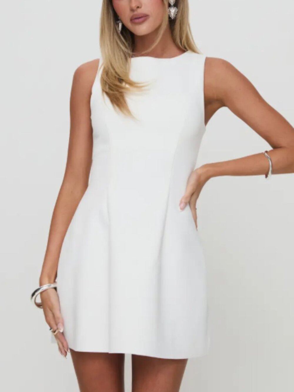 Princess Polly Anse Sleeveless Minidress – White – Size 8 – NWT – Fit & Flare